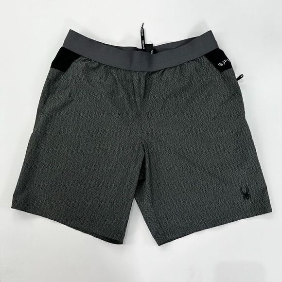 Spyder Active Shorts Mens Large Athletic Grey Shorts With Pockets - Picture 3 of 10